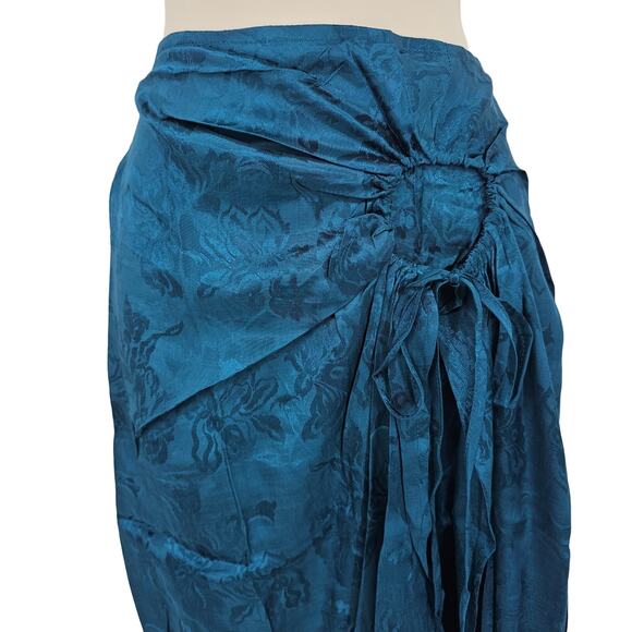 Band of the Free Womans size S Celene Deep Teal Layered Midi Skirt Floral NEW - Picture 2 of 8